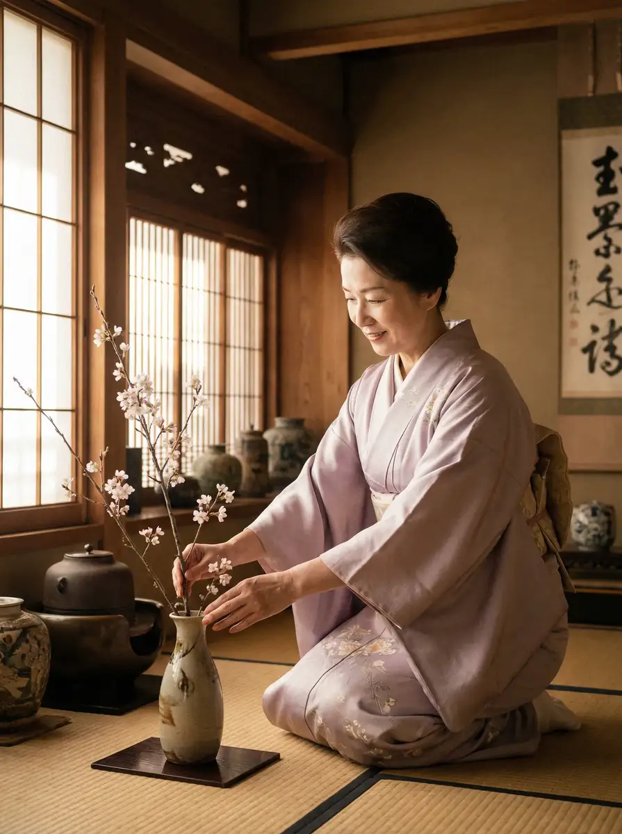 一位优雅的 蜜桃视频 | 蜜桃视频官网 - 吃瓜爆料蜜桃视频合集 在和室中插花